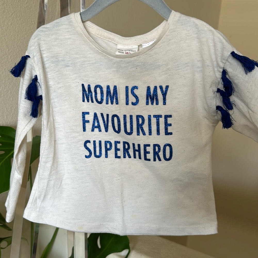 VGUC ZARA “Mom is my favorite superhero” shirt